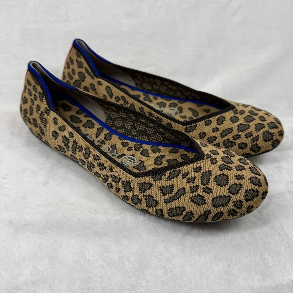 Rothy's "The Flat" ballet flat leopard/animal print RETIRED PRINT Size 6